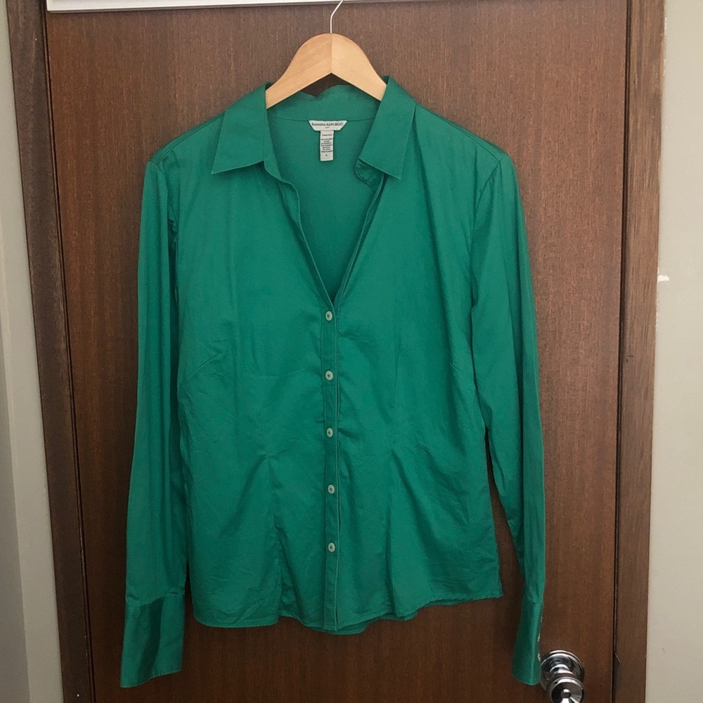 Banana Republic Teal Stretch Shirt